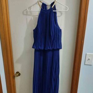 full length blue dress